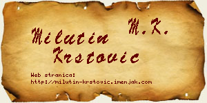 Milutin Krstović vizit kartica